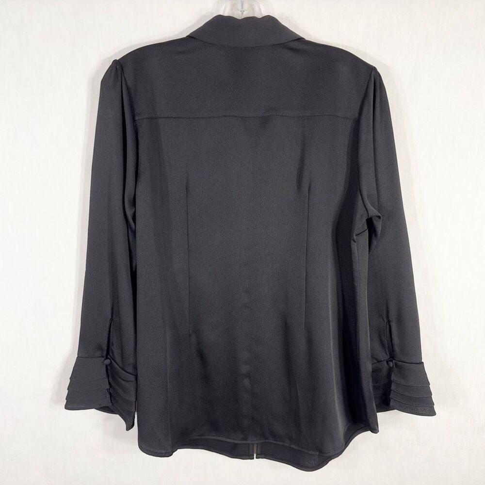 Soft Surroundings Medium Petite Top Sonnet Blouse Black Bell Sleeve 952 View 3